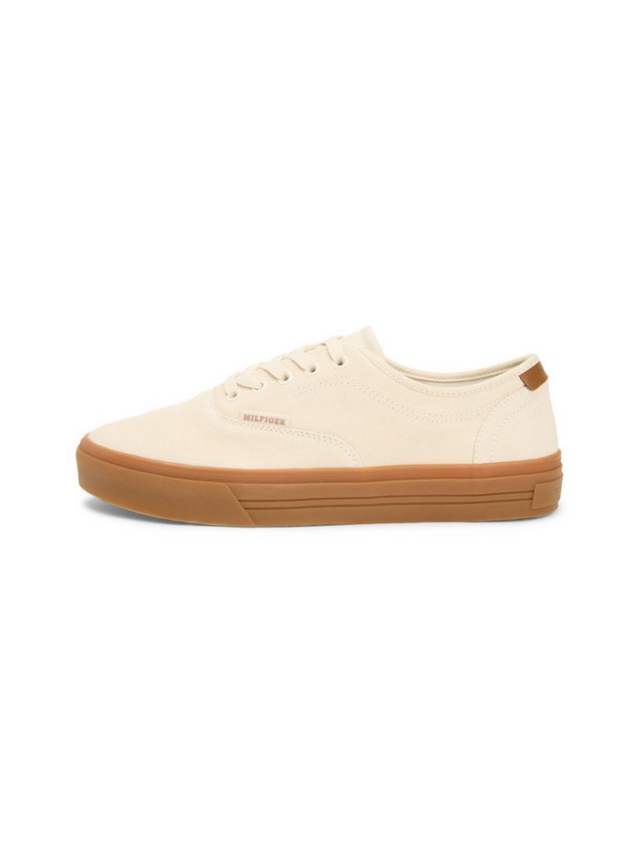 Tommy Hilfiger TH VULC CUP SUEDE Sneaker Freizeitschuh, Halbschuh, Schnürschuh mit honigfarbener Plateausohle – Bild 5 von 5