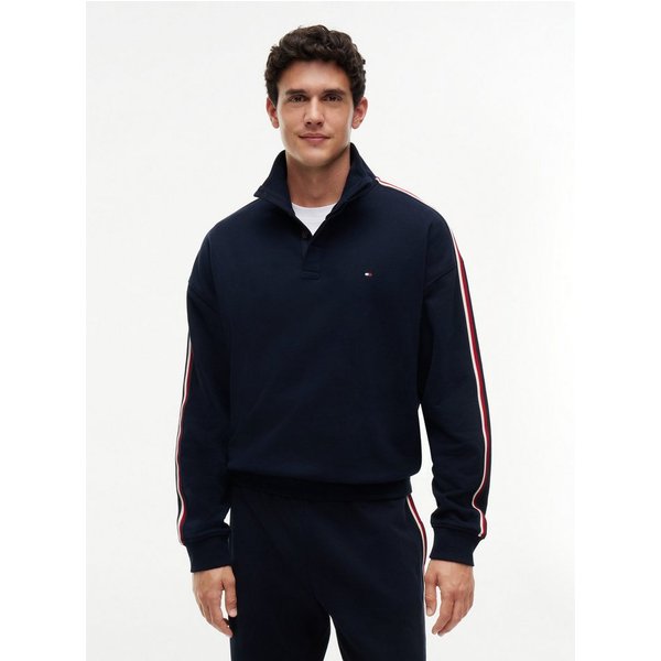Tommy Hilfiger Underwear Sweatshirt HALF BUTTON DOWN mit Global-Streifen und Knöpfen
