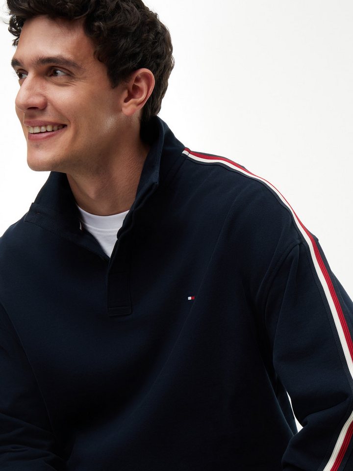 Tommy Hilfiger Underwear Sweatshirt HALF BUTTON DOWN mit Global-Streifen und Knöpfen – Bild 2 von 5