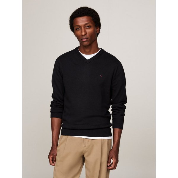 Tommy Hilfiger V-Ausschnitt-Pullover PIMA ORG CTN CASHMERE V NECK