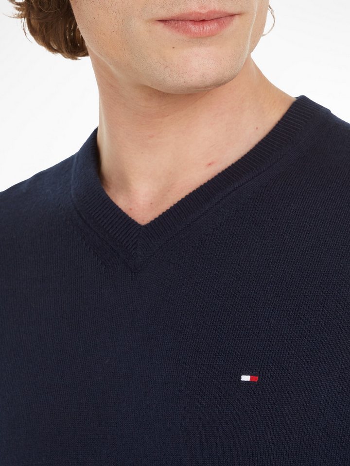 Tommy Hilfiger V-Ausschnitt-Pullover PIMA ORG CTN CASHMERE V NECK – Bild 4 von 5