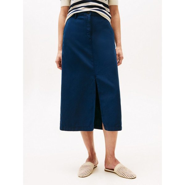 Tommy Hilfiger Webrock CO TENCEL MIDI SKIRT mit Schlitz