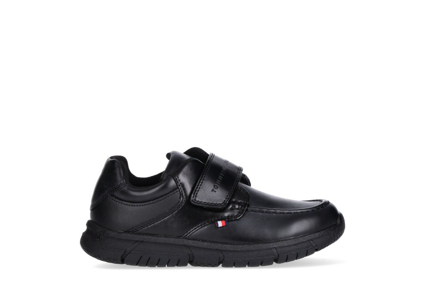 Tommy Hilfiger WMS = weit, für kräftige Füße Klettschuh festlicher Sneaker, Halbschuh mit Logoprägung auf dem Klettriegel – Bild 4 von 5