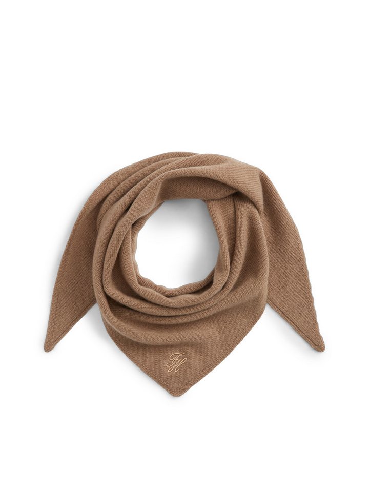 Tommy Hilfiger Wollschal TH SCRIPT TRIANGLE SCARF, dreieckig, mit Kaschmiranteil, mit Logostickerei – Bild 2 von 5