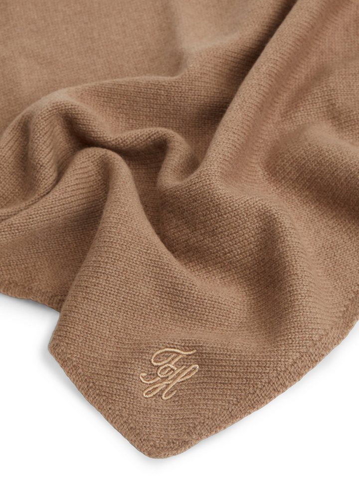 Tommy Hilfiger Wollschal TH SCRIPT TRIANGLE SCARF, dreieckig, mit Kaschmiranteil, mit Logostickerei – Bild 4 von 5