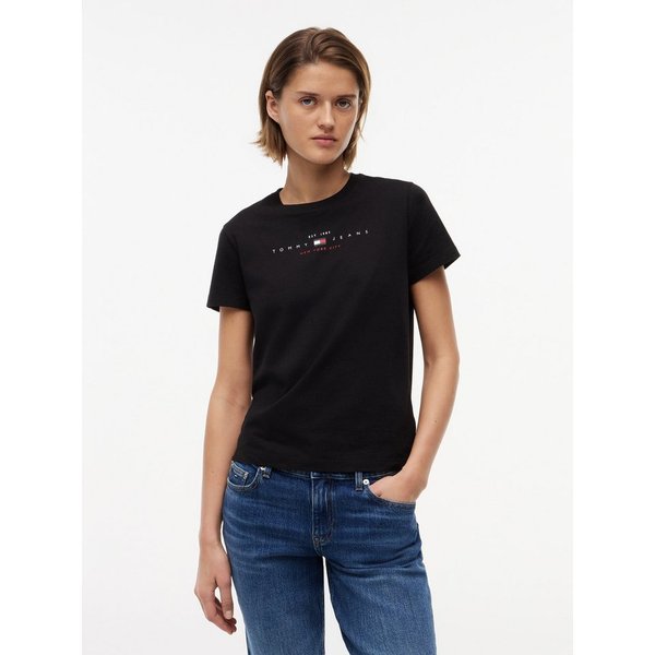 Tommy Jeans Kurzarmshirt TJW REG US LINEAR SS TEE Baumwollmischung, regular fit, Logo