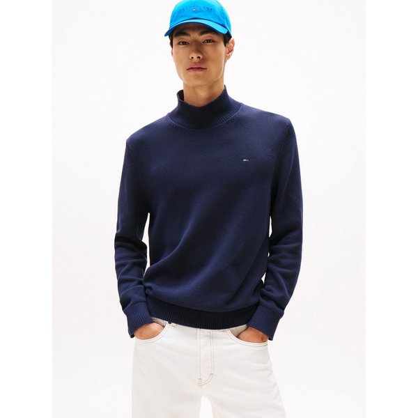 Tommy Jeans Rollkragenpullover TJM SLIM FIT ROLL NECK mit Mock Neck, Strickpullover 100% Baumwolle Pflegeleicht