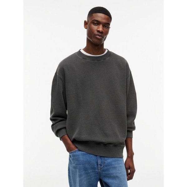 Tommy Jeans Rundhalspullover Relaxed Waffle Label Crew