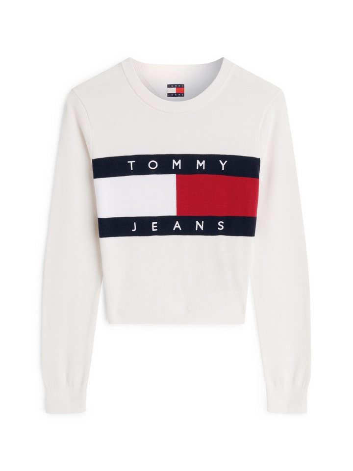Tommy Jeans Rundhalspullover TJW FLAG CREW NECK SWEATER EXT Baumwolle, Flag Strickmuster – Bild 5 von 5