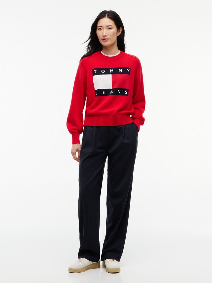 Tommy Jeans Rundhalspullover TJW FLAG SWEATER EXT Baumwollmischung – Bild 4 von 5
