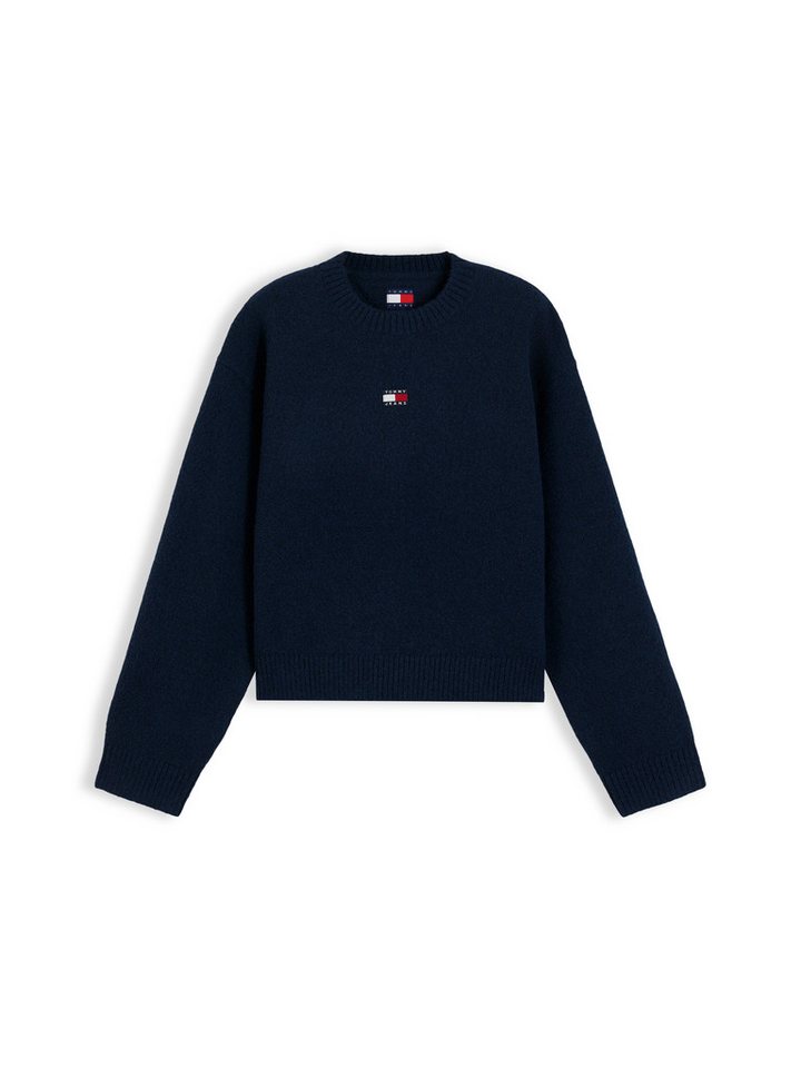 Tommy Jeans Rundhalspullover TJW FLUFFY BADGE SWEATER EXT Materialmix mit Alpaka – Bild 5 von 5