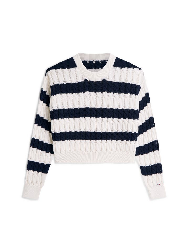 Tommy Jeans Rundhalspullover TJW LOOSE CABLE SWEATER EXT Baumwolle, mit Zopfmuster – Bild 5 von 5