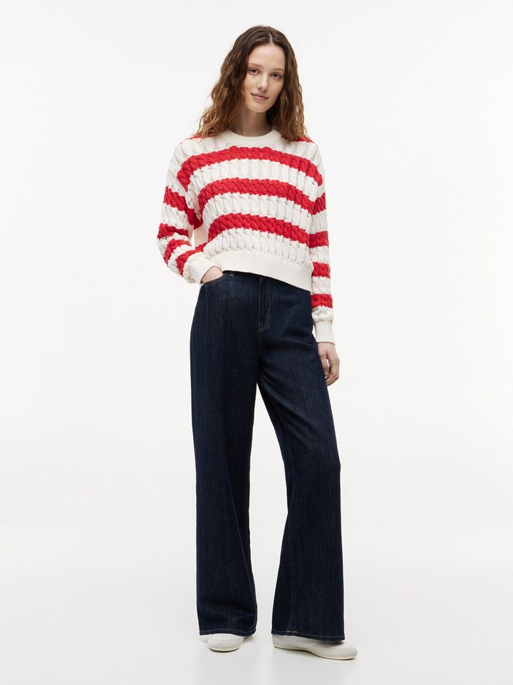 Tommy Jeans Rundhalspullover TJW LOOSE CABLE SWEATER EXT Baumwolle, mit Zopfmuster – Bild 4 von 5