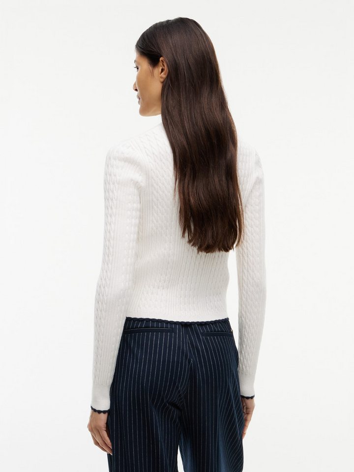 Tommy Jeans Strickjacke TJW MICRO CABLE ZIPTHRU SWTR EXT mit Zopfmuster und Stehkragen – Bild 2 von 5