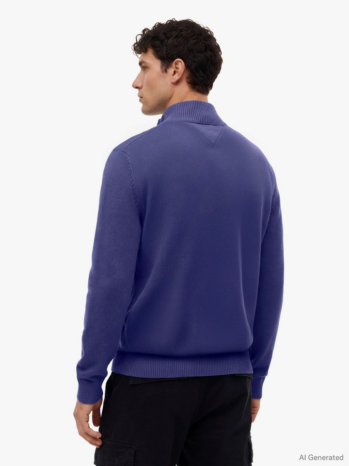 Tommy Jeans Strickpullover TJM SLM ESS LIGHT ¼ ZIP SWTR EXT Mit Rundhalsausschnitt – Bild 2 von 5
