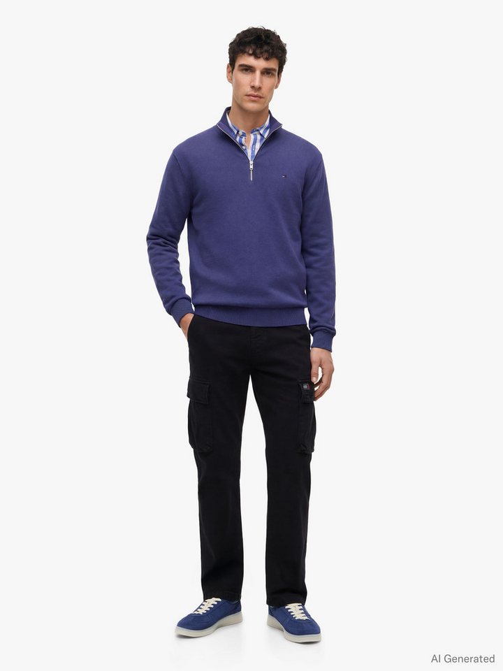 Tommy Jeans Strickpullover TJM SLM ESS LIGHT ¼ ZIP SWTR EXT Mit Rundhalsausschnitt – Bild 4 von 5