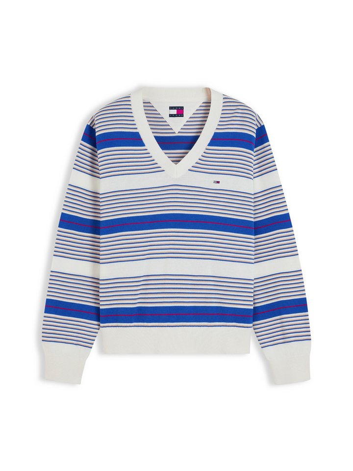 Tommy Jeans Strickpullover TJW ESSENTIAL VNECK SWEATER EXT aus Baumwolle, V-Ausschnitt – Bild 5 von 5