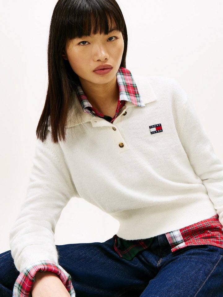 Tommy Jeans Strickpullover TJW FLUFFY POLO SWEATER mit Alpaka-Anteil – Bild 2 von 5
