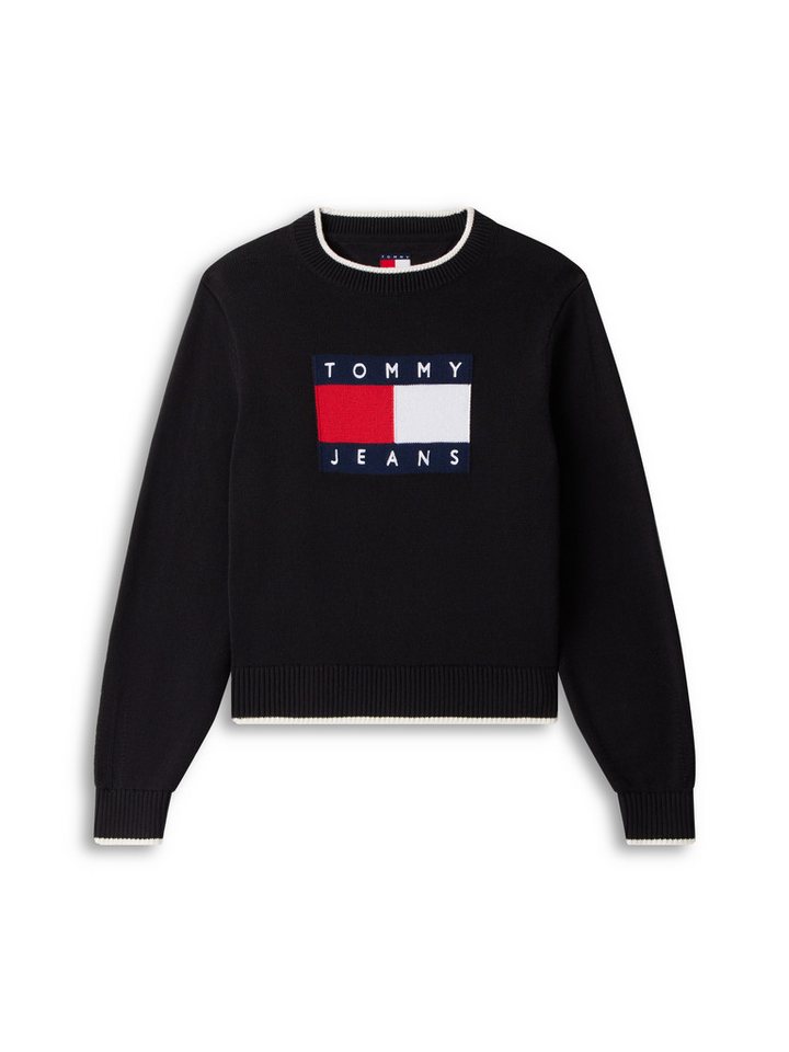 Tommy Jeans Strickpullover TJW TIPPING FLAG SWEATER EXT mit Logo-Intarsie, Relaxed Fit – Bild 4 von 5