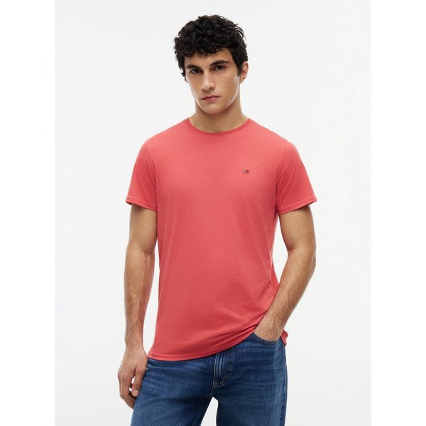 Tommy Jeans T-Shirt TJM ESSENTIAL SOLID mit Rundhalsausschnitt und dezenter Logo-Flag