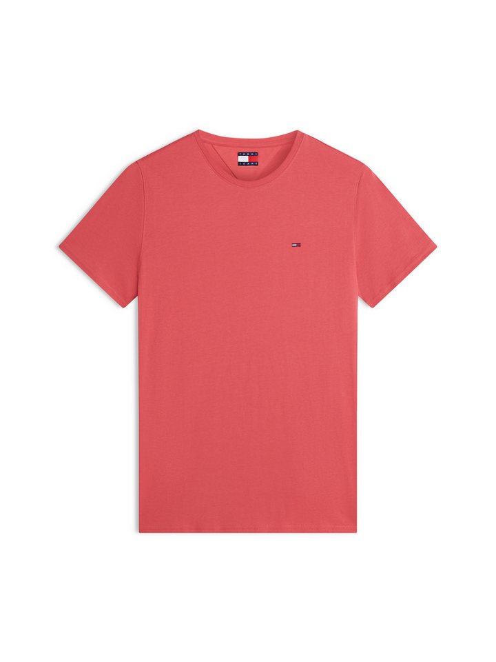 Tommy Jeans T-Shirt TJM ESSENTIAL SOLID mit Rundhalsausschnitt und dezenter Logo-Flag – Bild 5 von 5