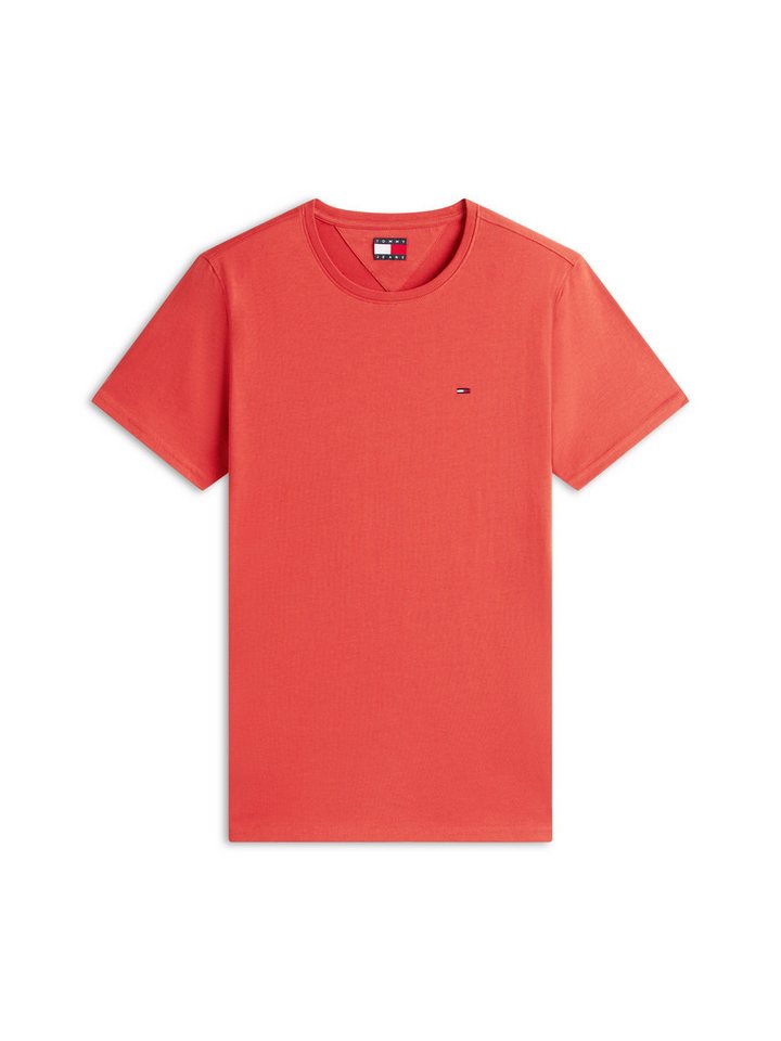 Tommy Jeans T-Shirt TJM ESSENTIAL SOLID mit Rundhalsausschnitt und dezenter Logo-Flag – Bild 4 von 5