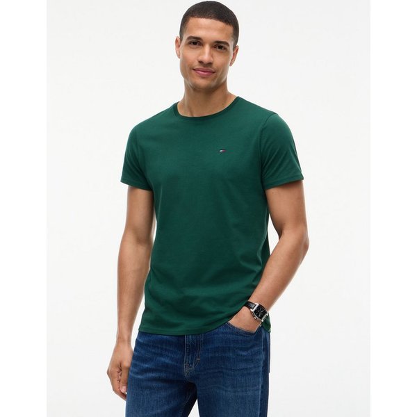 Tommy Jeans T-Shirt TJM ESSENTIAL SOLID mit Rundhalsausschnitt und dezenter Logo-Flag