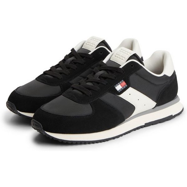 Tommy Jeans TJM EVA RUNNER MIX MATERIAL Sneaker Freizeitschuh, Schnürschuh mit Logoflaggen-Prägung an der Schuhzunge