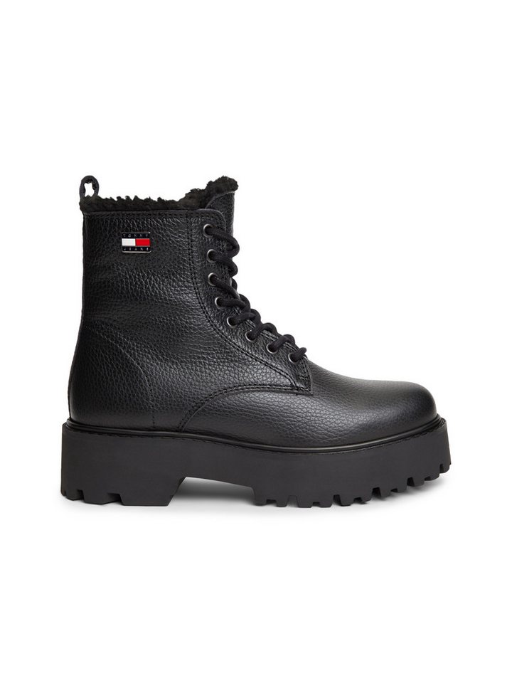 Tommy Jeans TJW PLATFORM BOOTS WL Winterstiefelette Blockabsatz, Schnürboots, Winterboots mit seitlicher Logoflag – Bild 4 von 5