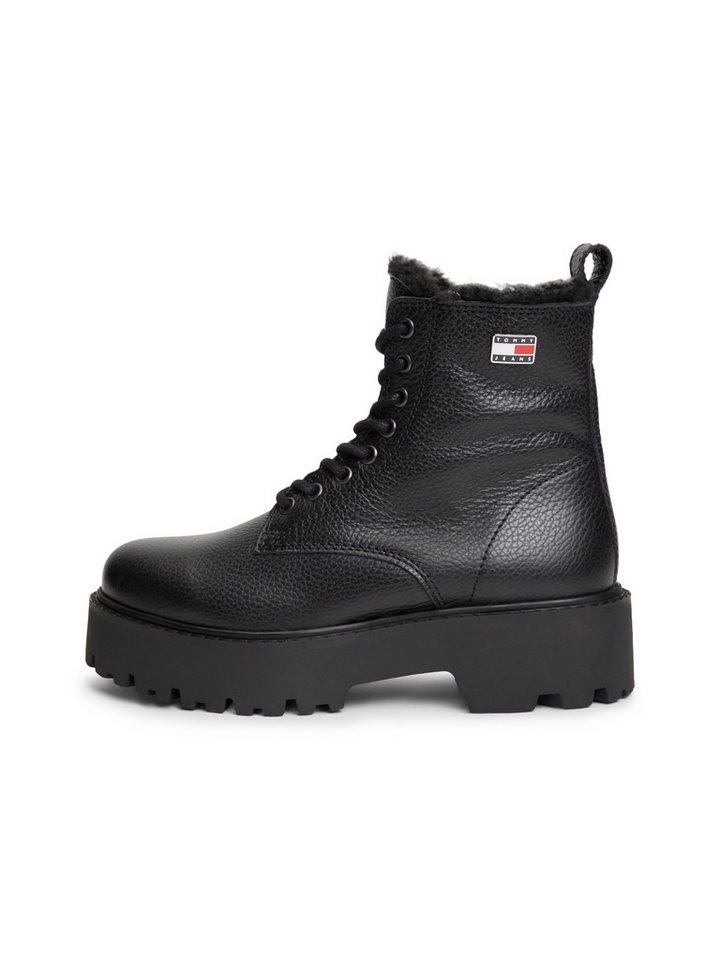 Tommy Jeans TJW PLATFORM BOOTS WL Winterstiefelette Blockabsatz, Schnürboots, Winterboots mit seitlicher Logoflag – Bild 5 von 5