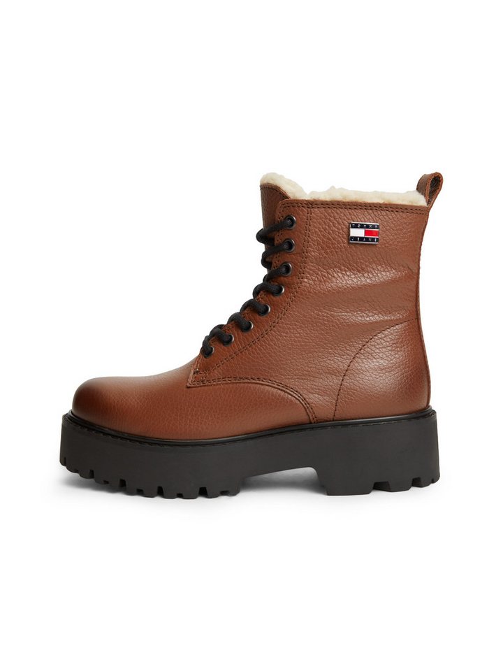 Tommy Jeans TJW PLATFORM BOOTS WL Winterstiefelette Blockabsatz, Schnürboots, Winterboots mit seitlicher Logoflag – Bild 5 von 5