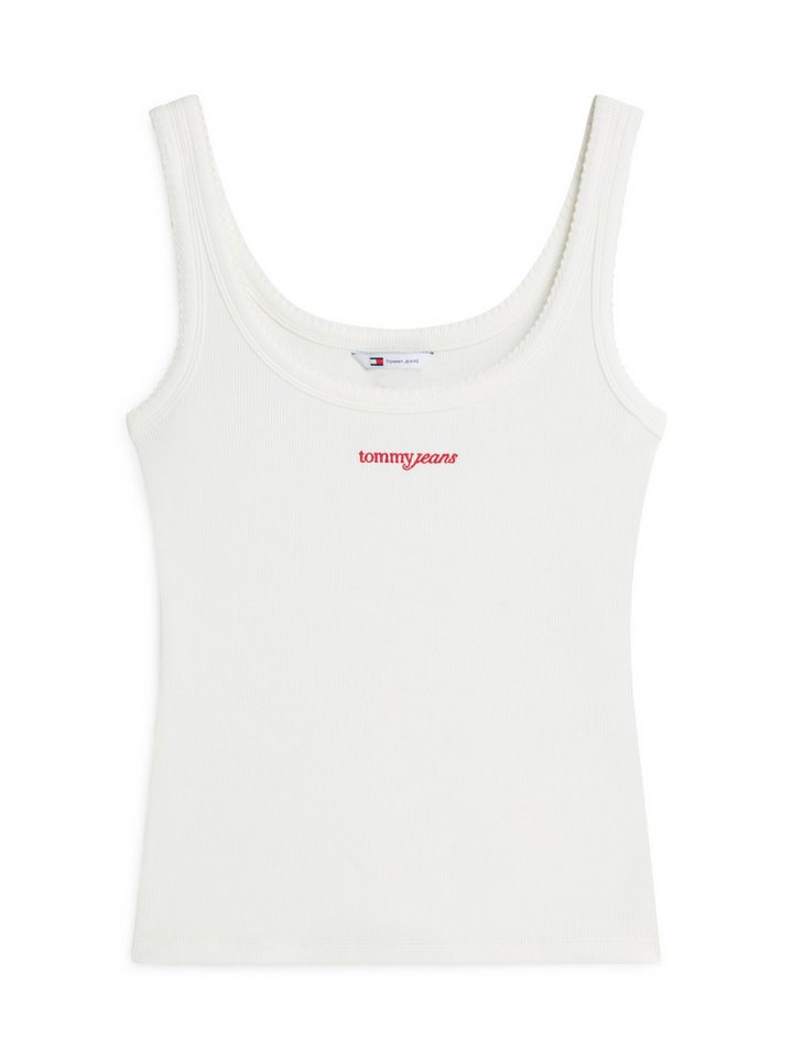 Tommy Jeans Trägertop TJW SLIM SCRIPT RIB TANK Baumwollmischung, slim fit, in gerippter Struktur, Logoschriftzug – Bild 5 von 5