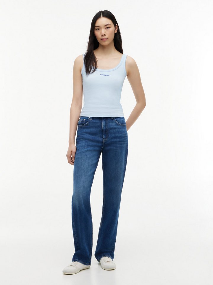 Tommy Jeans Trägertop TJW SLIM SCRIPT RIB TANK Baumwollmischung, slim fit, in gerippter Struktur, Logoschriftzug – Bild 4 von 5