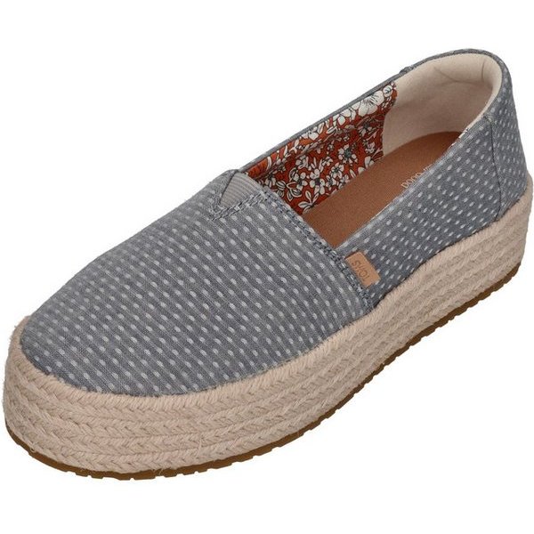 TOMS VALENCIA Espadrille Niagara Mist Chambray Dot