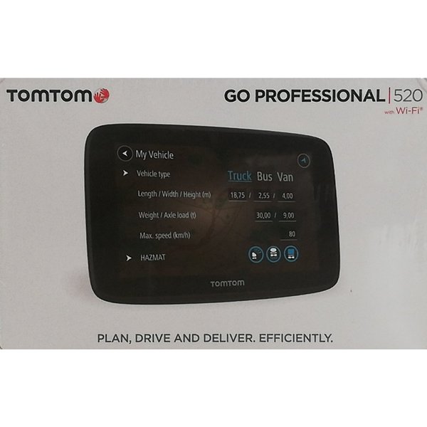 TomTom GO Professional 520 LKW-Navigationsgerät (Europa 48 Länder, Bluetooth, Wi-Fi, Lifetime Map Updates, Hochleistungs-GPS)