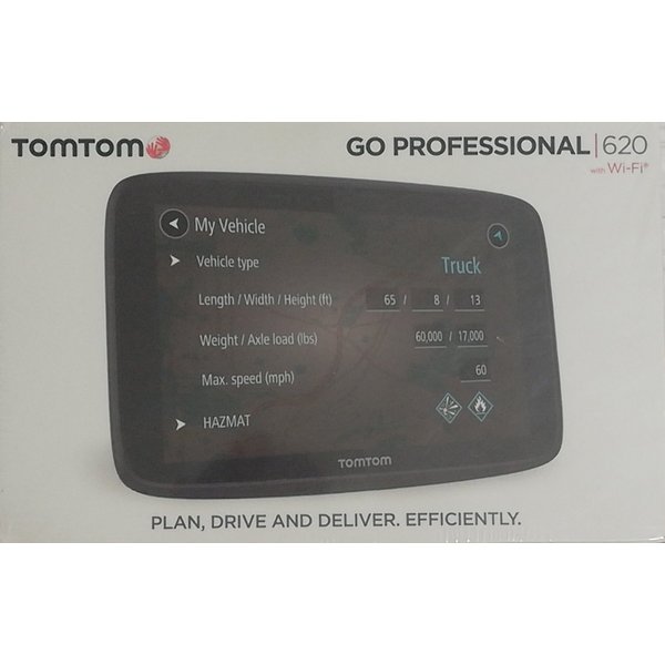 TomTom GO Professional 620 LKW-Navigationsgerät (Europa 48 Länder, Bluetooth, Wi-Fi, Lifetime Map Updates, Fahrzeug-Optionen)