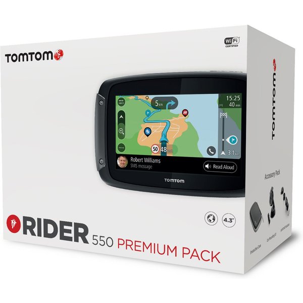 TomTom Rider 550 World Premium Navigationssystem Motorrad-Navigationsgerät (robust)