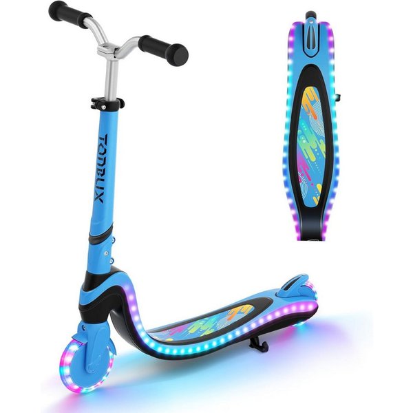 TONBUX Scooter Kinderroller mit coolem beleuchteten Brett und PU-Rädern