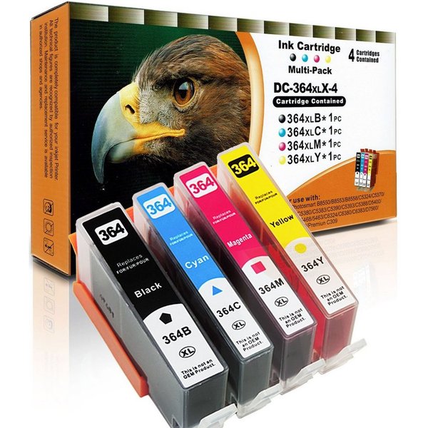 Tonerkartusche Kompatibel HP 364XL Multipack 4-Farben (Schwarz, Cyan, Magenta, Gelb), (Set)