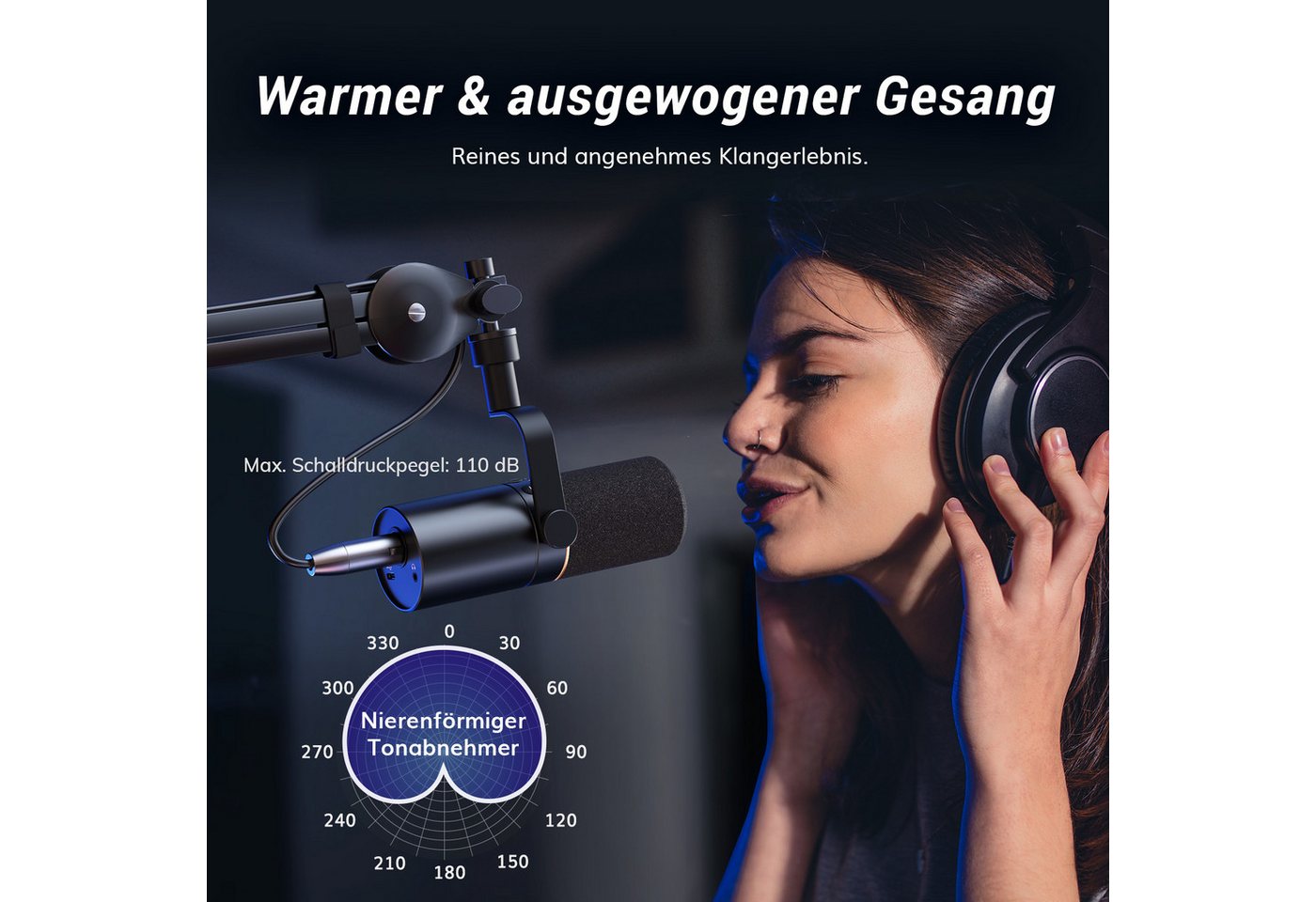 TONOR Mikrofon Dynamisches Microphone mit XLR/USB Kabel, Vocal Mic Gesangsmikrofon. – Bild 2 von 5