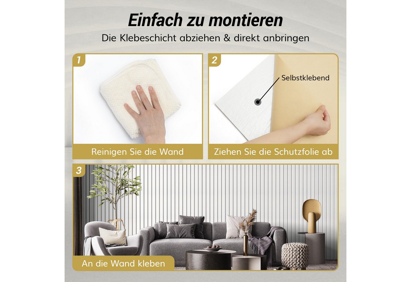 TONOR Schallschutzpaneel Akustikpaneele selbstklebend, 120x60x0.9 cm Schallschutz wand, (8-tlg) – Bild 4 von 5