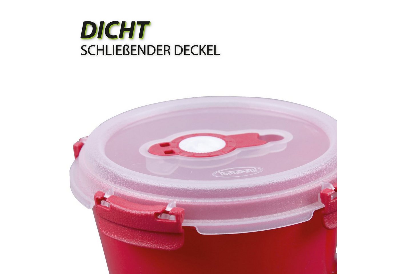 Tontarelli Frischhaltedose mit Deckel 0,85 L, Kunststoff, (2-tlg), für Lebensmittel, luftdicht, mikrowellengeeignet, spülmaschinenfest – Bild 4 von 5