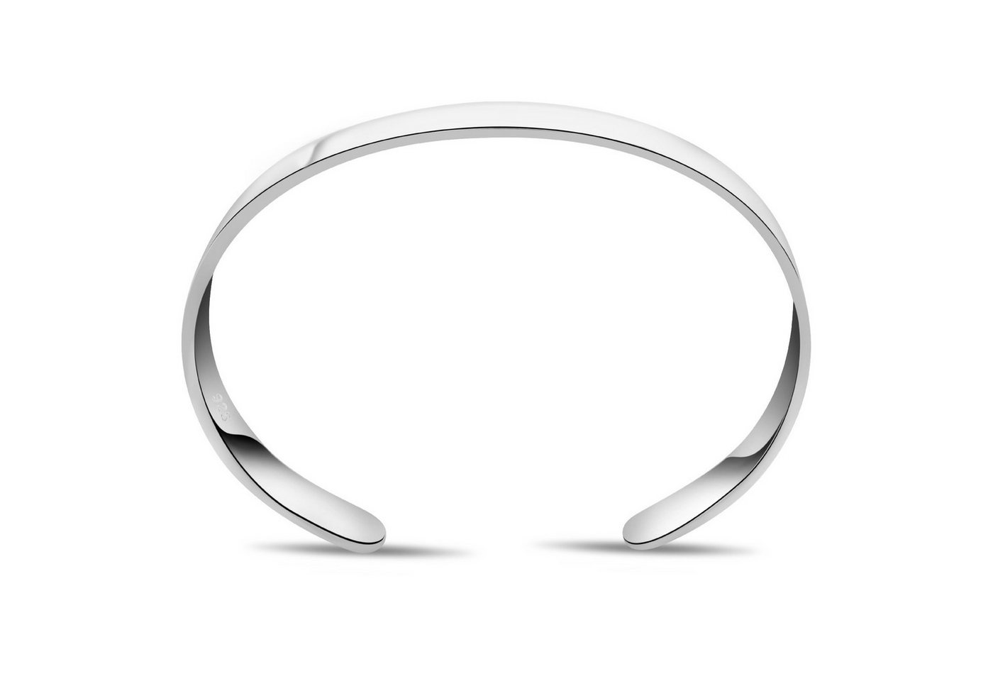 Tony Fein Armreif Armreif 9,7mm 925er Silber Massiv Hochglanzpoliert Verstellbar, Made in Italy für Damen und Herren – Bild 4 von 5