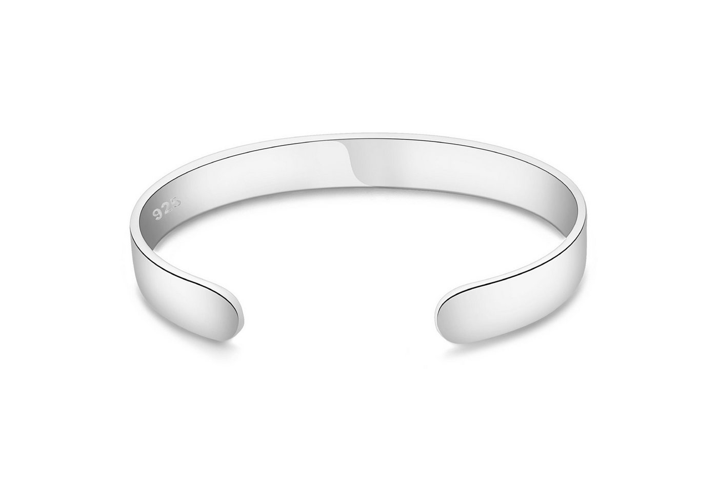 Tony Fein Armreif Armreif 9,7mm 925er Silber Massiv Hochglanzpoliert Verstellbar, Made in Italy für Damen und Herren – Bild 5 von 5