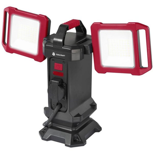 TOOLCRAFT Baustrahler LED-Baustrahler 40 W TO-7843725, Leuchtenschirm einstellbar, Mit Schalter, Mit USB-Anschluss, Mit Trage