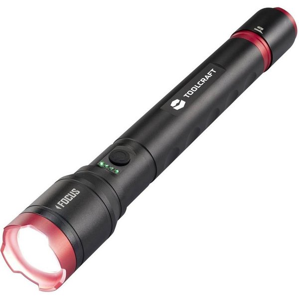 TOOLCRAFT Taschenlampe LED-Taschenlampe, zwei Energiequellen mit Akku, 5000 lm TO-9927687, verstellbar, Einstellbare Punktgröße, mit Stroboskopmodus, mit USB-Sc