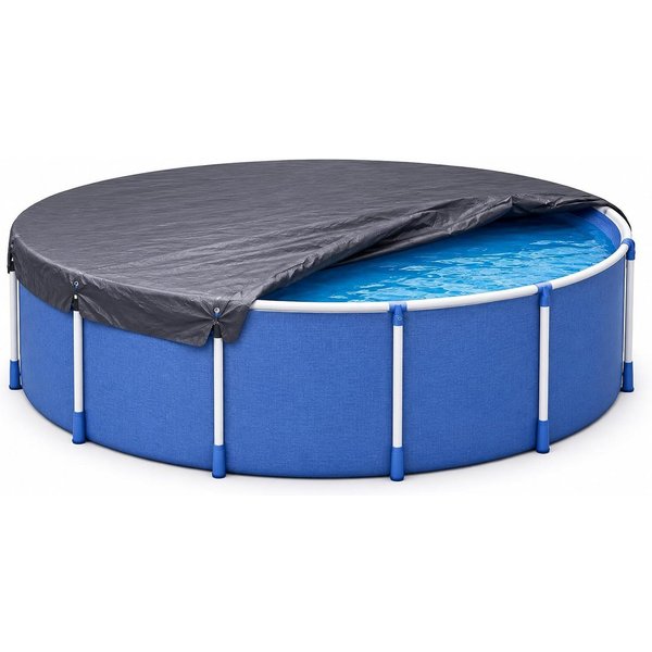 toolmate® Poolüberdachung Runde schwarze Poolabdeckplane aus PE, 200 g/m², sieben Größen