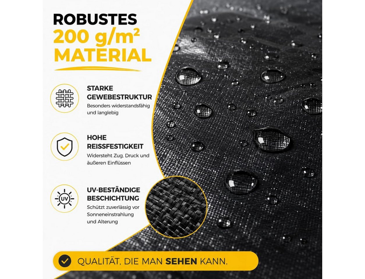 toolmate® Poolüberdachung Runde schwarze Poolabdeckplane aus PE, 200 g/m², sieben Größen – Bild 5 von 5