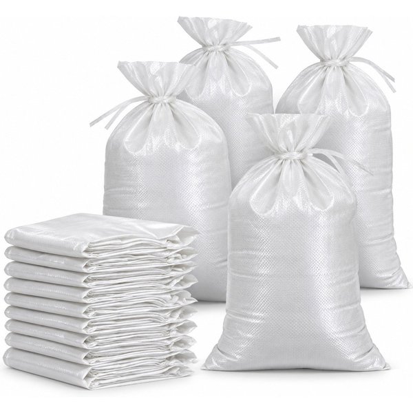 toolmate® Sandsack 10 ungefüllte Sandsäcke, je 40 x 60 cm, mit Schnürband