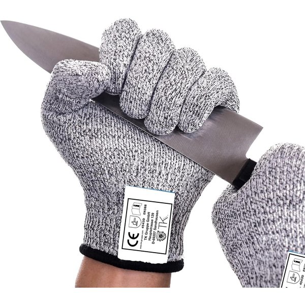 toolmate® Schnittschutzhandschuhe 1 Paar Schnittschutzhandschuhe, Größe 10, grau, mit flexiblem Bund (1-St., 1 Paar Schnittschutzhandschuhe) Lebensmitteltauglic